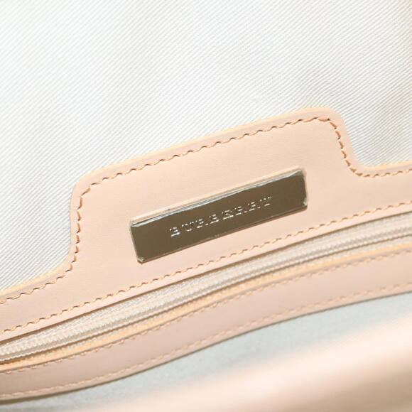 Burberry Tote Bag Canvas Leather Beige Ivory Silver - Picture 11 of 16